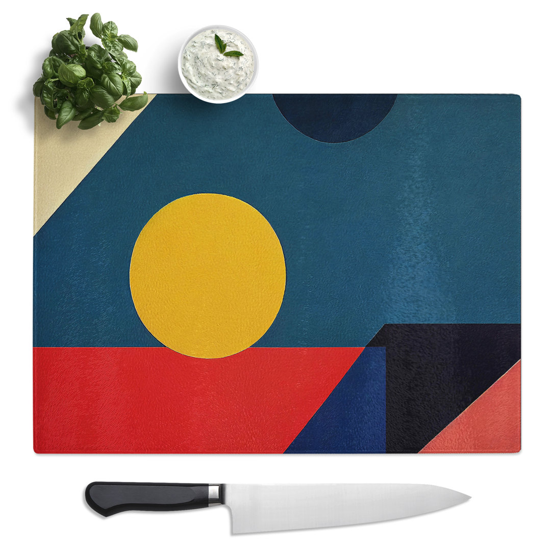 Bold Suprematism Art Vol.1 Abstract  Glass Chopping Board
