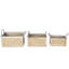 Wood Woven Decorative and Functional Light Brown Storage Basket with Gray Rope Accents Set