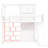 White Wood Twin Loft Bed with Wardrobe, Storage Shelves, Slide & LED Light