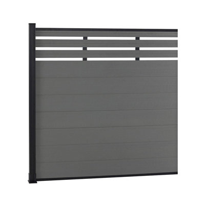 6 Ft H Semi-Closed Composite Privacy Fence Panel With Post, Brushed Finish