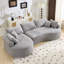 Canapé moderne en chenille gris, grand design confortable pour la maison