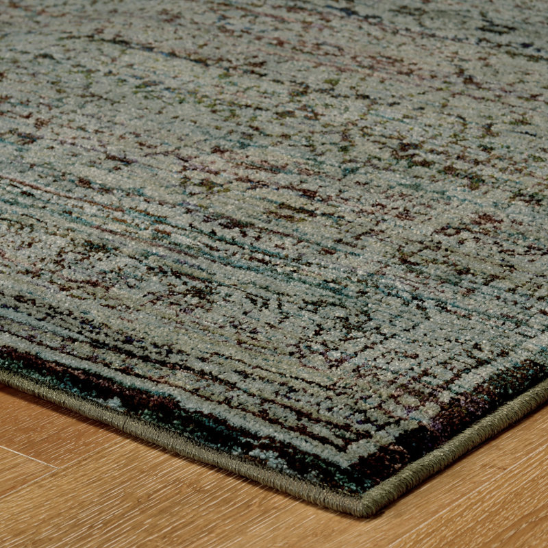 Tapis de couloir oriental bleu et mauve résistant aux taches 2 pi x 10 pi