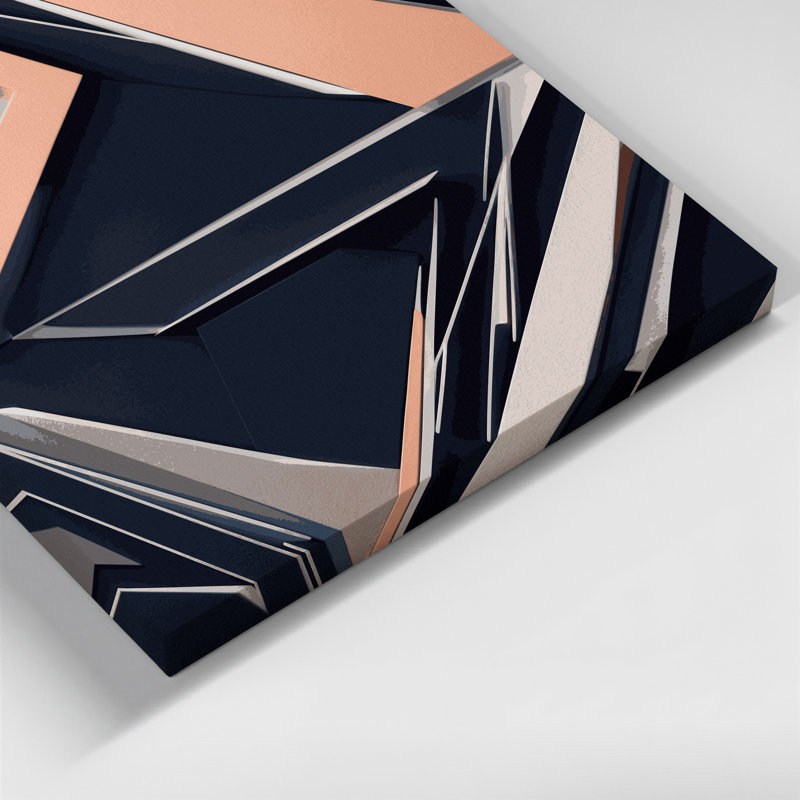 «Geometric Abstraction 96», art mural sur toile grise, 11" H x 14" W