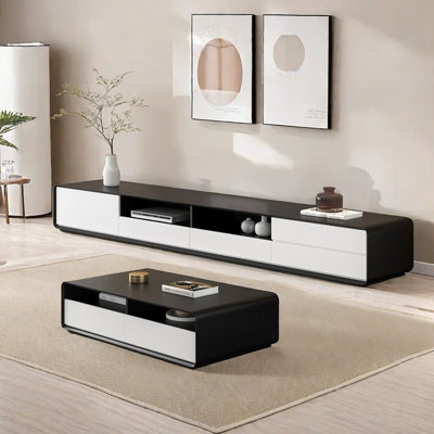 Wooden TV Stand and Coffee Table Set