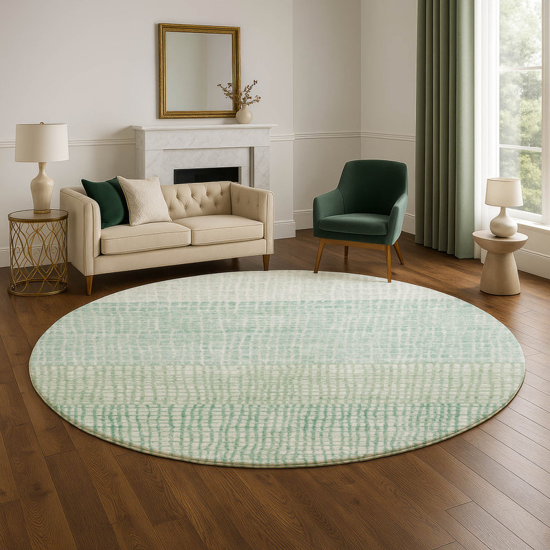 Premium Machine Washable Monnier AMF1831 Geometric Rug, Round 8'