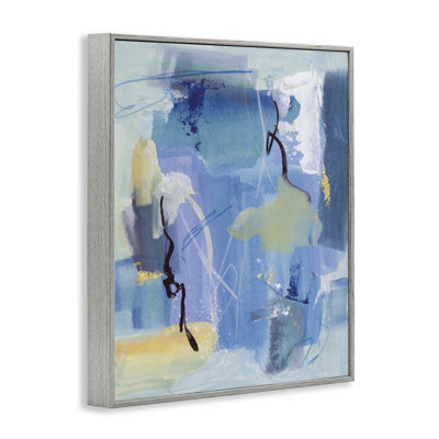 «Blue Abstract Yellow Accents», estampe numérique par Grace Popp