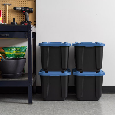 IRIS 12 Gal. Bacs de rangement empilables avec couvercles