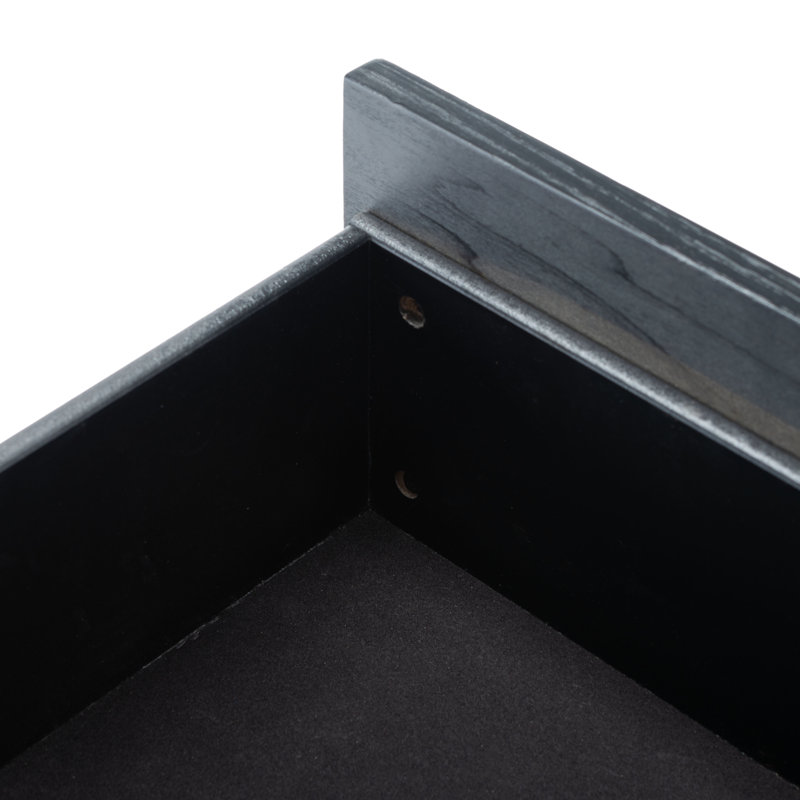 Justice Walnut & Black 2 Drawer Nightstand with Brass Accents