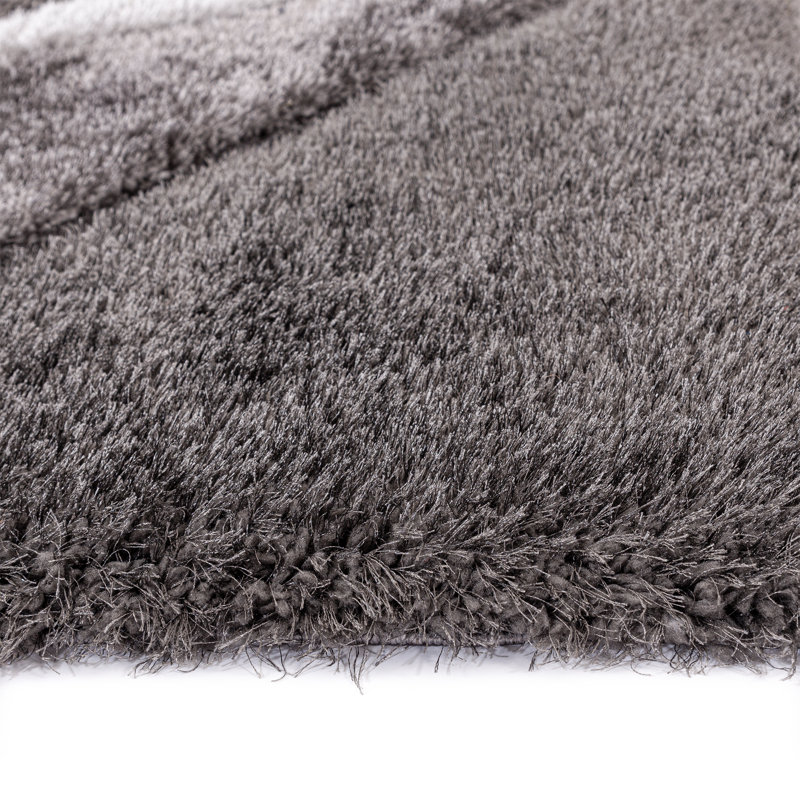 Shaggy Geometric Rug – 100% Polyester Soft Pile Carpet, Colourfast, Water & Soil Repellent, Anti-Static Modern Living Room Rug