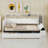 Contemporary Upholstered Daybed with Storage Footstool, Shelving, Two Drawers, USB Ports and LED Lighting-495885539