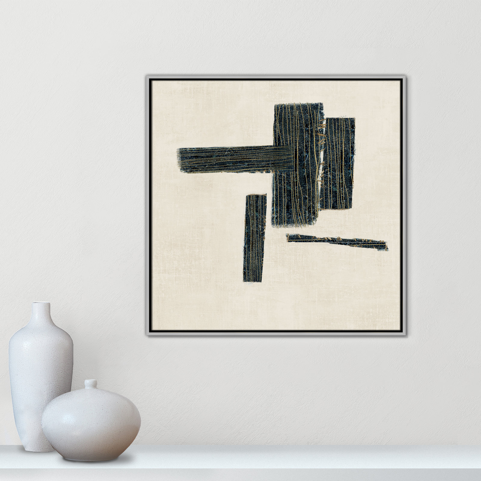Stiched II Print by , 31.5" H x 31.5" W, Silver