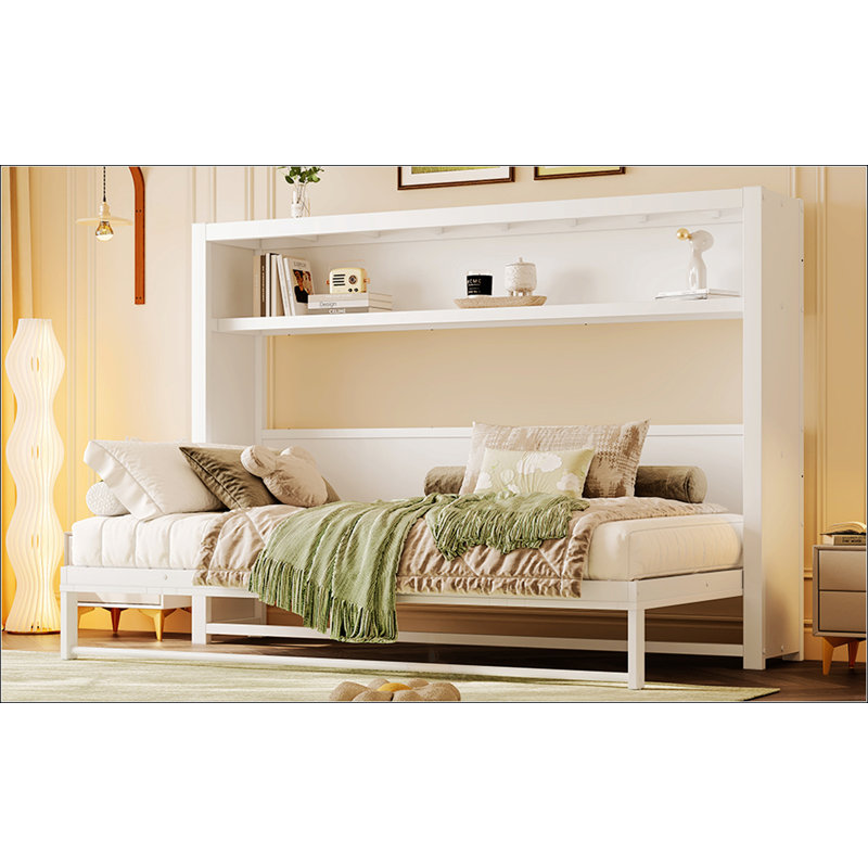 Lit escamotable simple avec tablettes