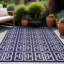 Tapis intérieur / extérieur bleu marine / blanc Aldo-70160283