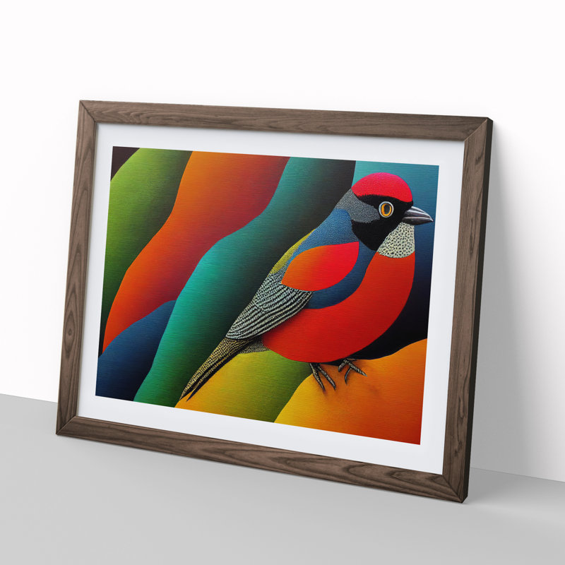 Irresistible Bird - Framed Print, 46cm H x 64cm W x 2cm D, Walnut