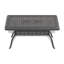 Ensemble de salle à manger 7 pièces en fonte d'aluminium toutes saisons, comprenant 6 chaises pivotantes et une table rectangulaire avec cadre noir et trou pour parasol-143468221