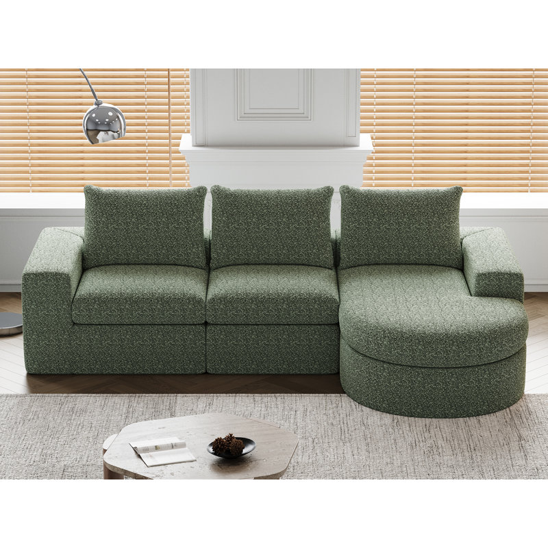 Canapé modulaire en chenille 2 pièces, Vert