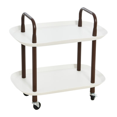 Main + Mesa Modern Plastic and Metal 2-Tier Trolley