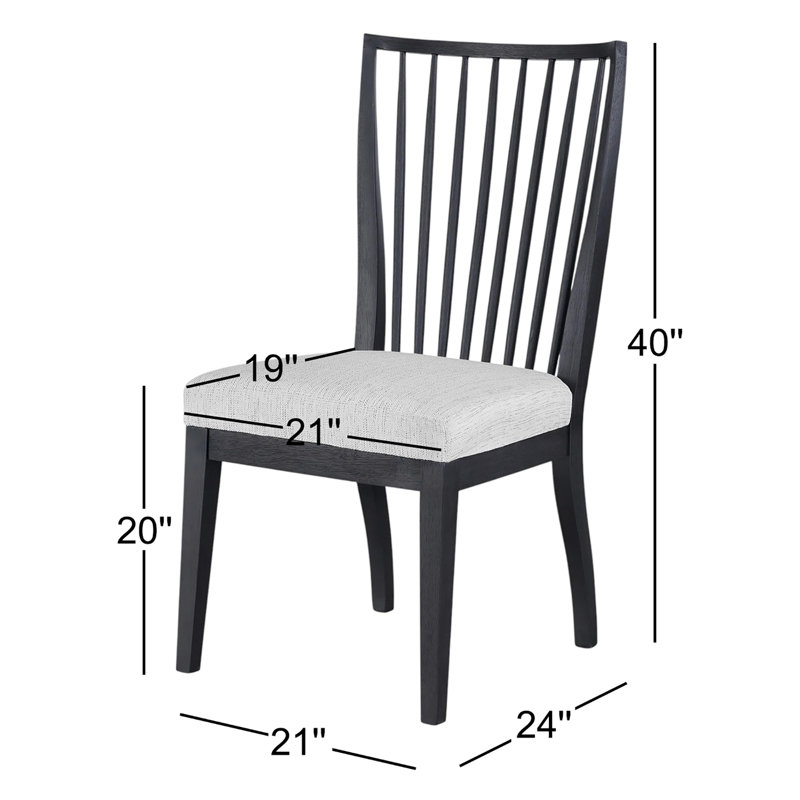 Windsor Back Side Chair in Gray, Charcoal