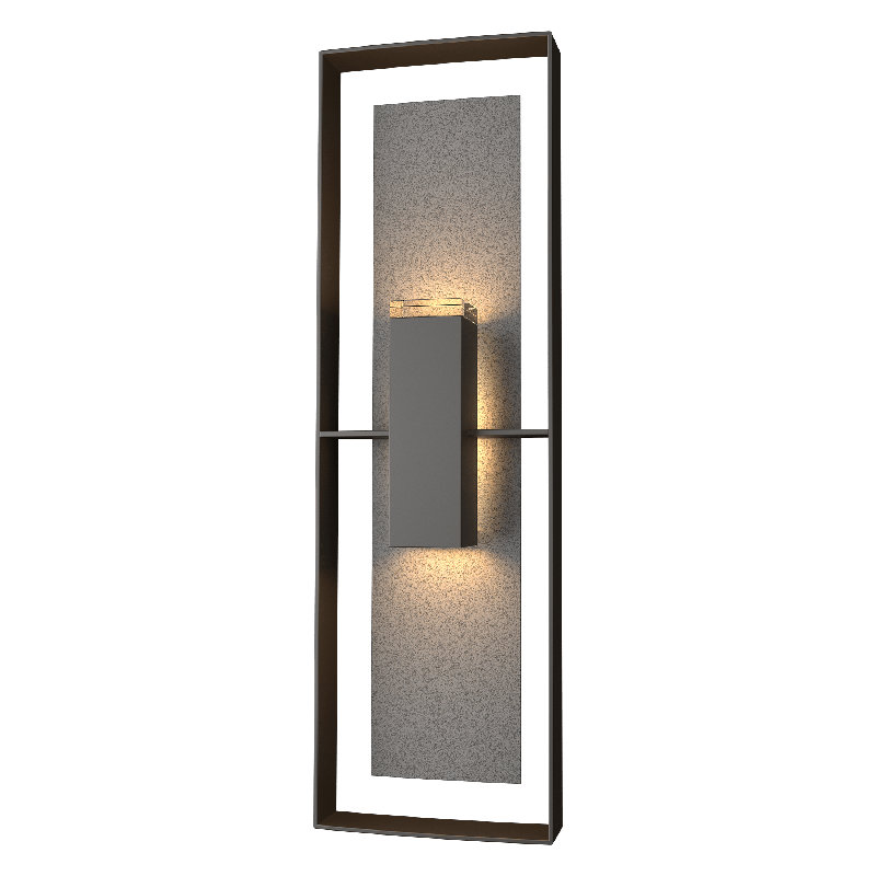 Applique murale d'extérieur encastrée Shadow Box, Bronze huilé bord de mer, H 34 po x l 10 po x P 4,4 po, Fer naturel
