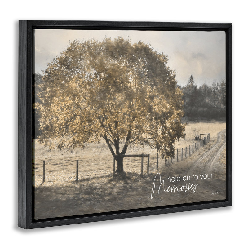 Cadre flottant Hold On To Your Memories, design par Lori Deiter, H 17 po x l 21 po, Cadre flottant noir de jais