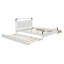 Grand lit plateforme en bois avec 2 grands tiroirs et lit gigogne T-XL-69236748