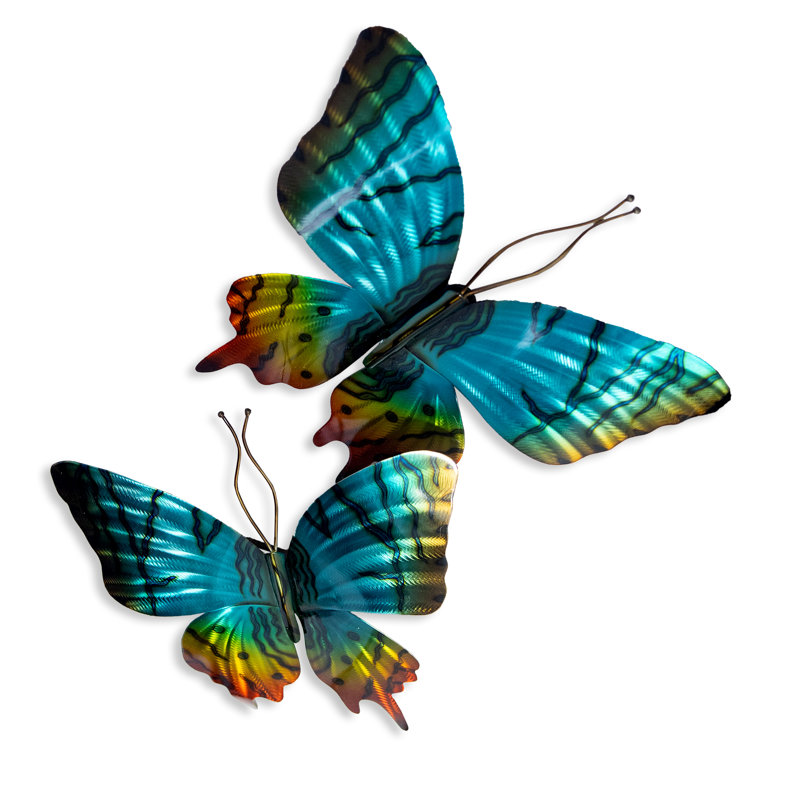 The Butterflies Handmade Farmhouse Landscape & Nature Wall Decor on Metal
