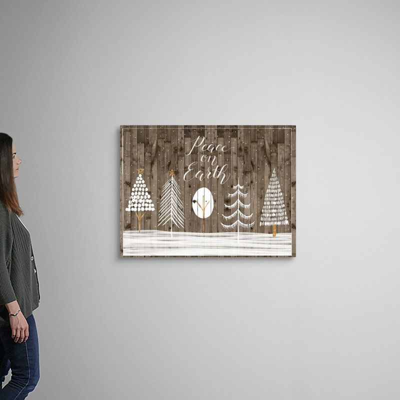 Reproduction d’art textuel sur toile, "White Christmas collection A" par Grace Popp, H 30 po x l 40 po x P 1,25 po