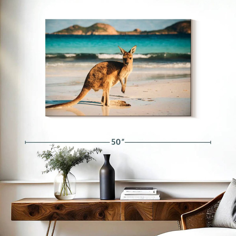 Kangourou à Brampt Beach, H 26 po x l 39 po