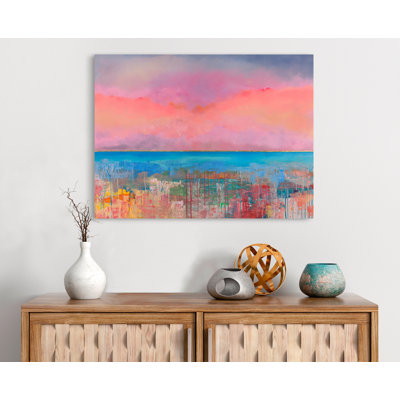 Pink Endless Sunset by Italo Corrado - Wrapped Canvas Painting