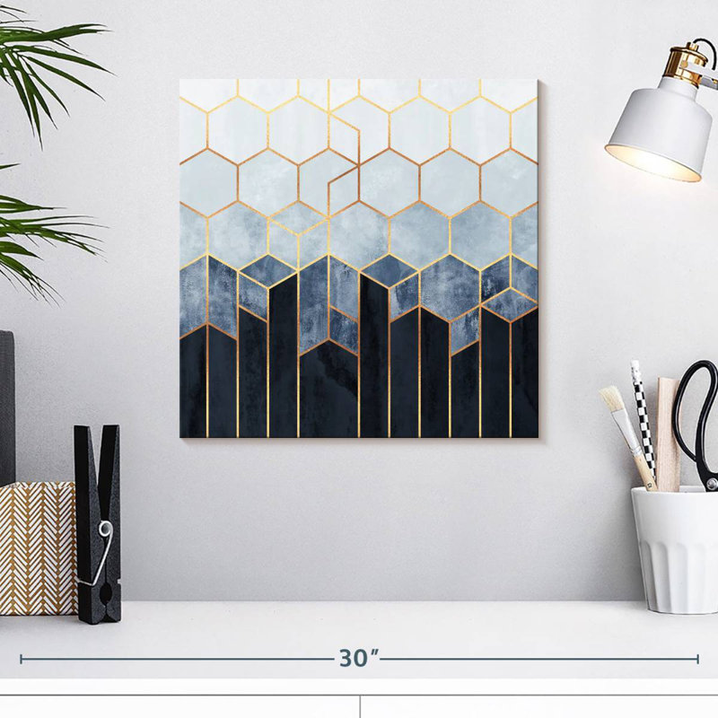 Avery Soft Blue Hexagons, 16" H x 16" W