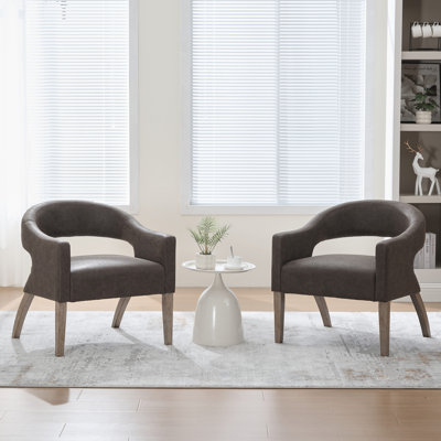 Chaise d'appoint rembourrée moderne l 26,2 po, ensemble de 2 fauteuils