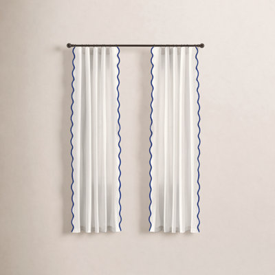 Yolonda Cotton Blend Semi Sheer Curtain Pair