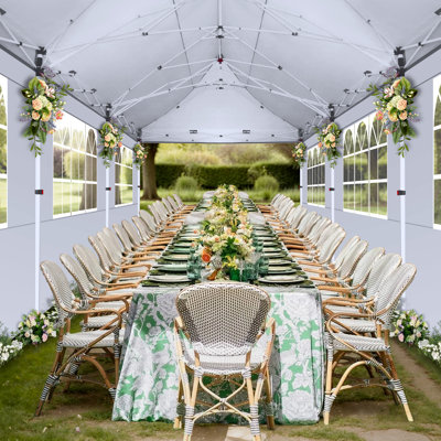 Cobizi 354'' W x 118'' D Pop up Canopy with 8 Removable Sidewalls, Outdoor Canopy Waterproof Commercial Tents