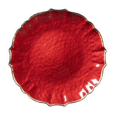 Assiette de service en verre baroque