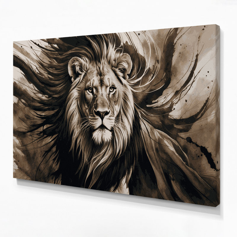 «Big Cats Cape Lion», art mural sur toile noire, H 11 po x l 14 po