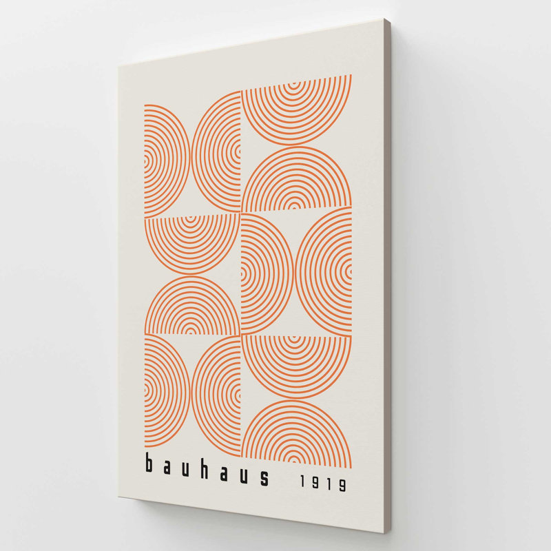 Affiche de composition Bauhaus, H 54 po x l 36 po, Orange, Stretched Canvas