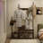 Industrial 3 - in - 1 Rustic Brown Hall Tree Rack & Shoe Bench