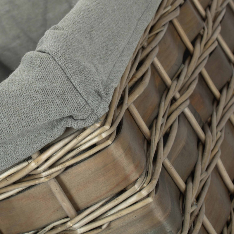 Highland Dunes Wicker Decorative Basket, Grey
