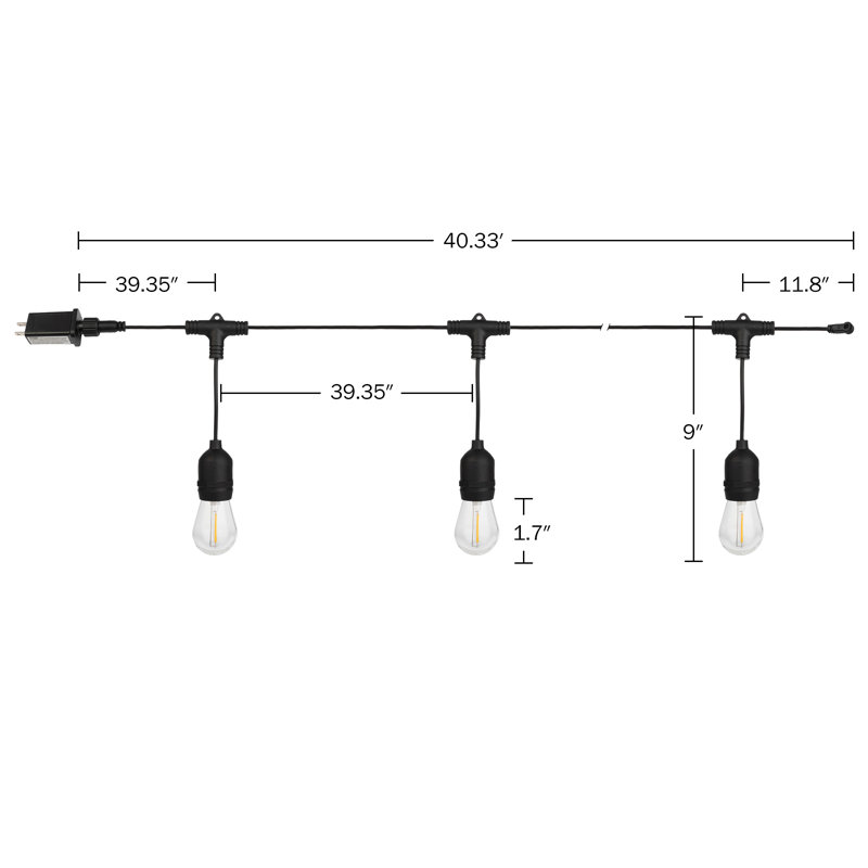 Joniyah 483.96" LED 12 - Bulb Standard String Light