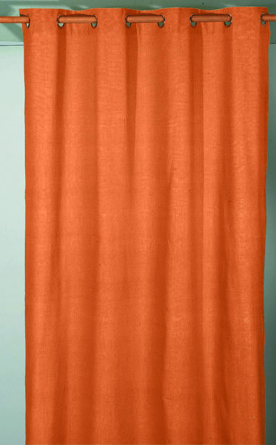 Oldbury Naite Cotton Room Darkening Curtain Single Panel, Orange