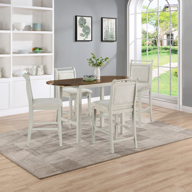 Calaeb Bearden 5-Piece Counter Height Drop Leaf Dining Set