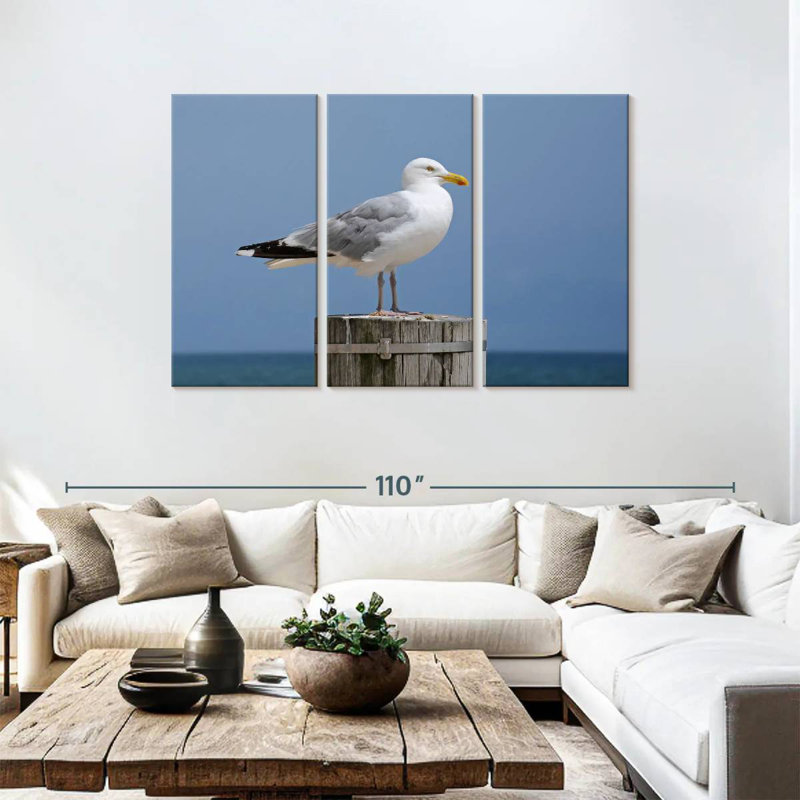 Brampt Seagull On Wood Post, 48" H x 74" W