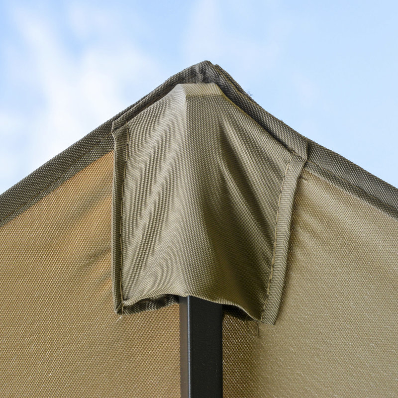 Parasol de patio de 15 pi, acier rectangulaire, moustiquaire double face, mécanisme à manivelle simple, parasol de café 15 pi, cadre en acier, garde, manivelle sans effort,