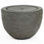Fontaine ovale à bulles ovale en polystone à DEL - Gris-196007112-196007113