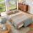 Abner 90.1" Full Size Convertible Tufted Sleeper Sofa With Storage For Living Room-891682814