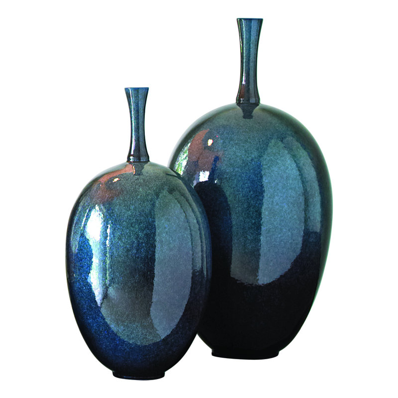 Ovoid Vase-Celestial-Lg, Celestial