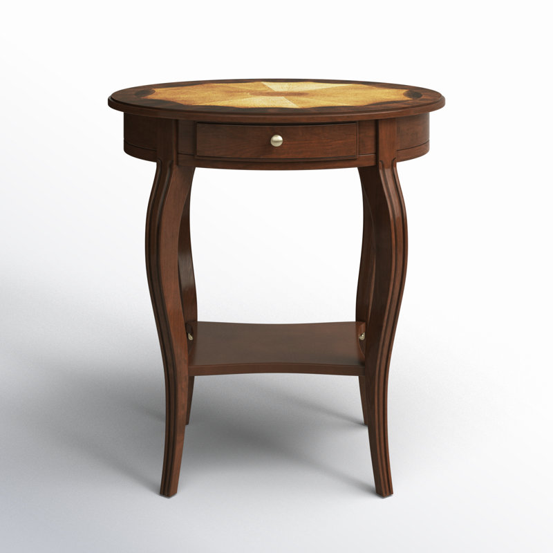 Jeanette Nouveau Oval Side Table, Plantation Cherry