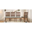 Chaises de salle à manger 2 pièces scandinaves modernes, dossier en bois courbé avec siège en tissu gris, finition pour la salle à manger et un appartement, facile à assembler - brun clair - brun-666489727