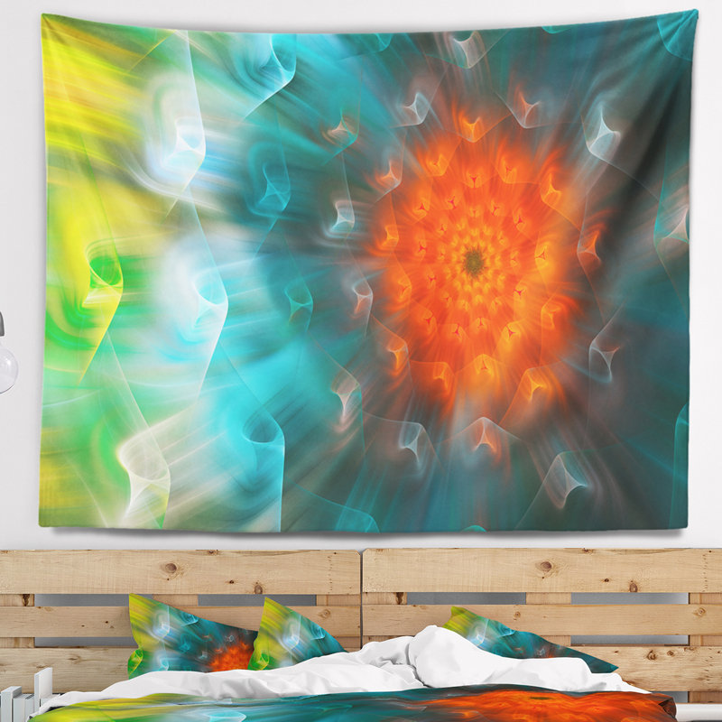 Tapisserie florale multicolore, H 32 po x l 39 po