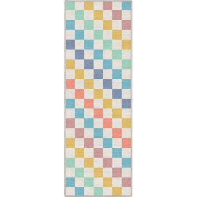 Crayola Modern Split Dots Bright Multi Color Area Rug